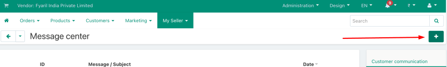 Click the plus icon to start a new message.