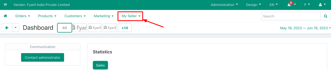 Navigate to My Seller then Message Center.
